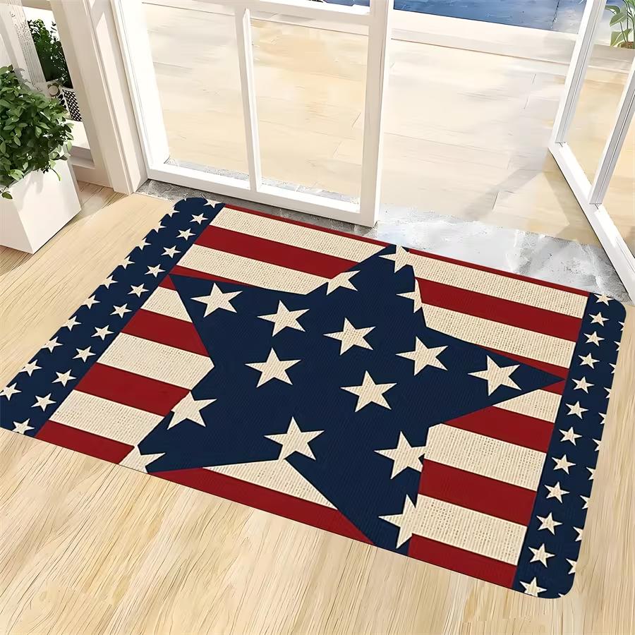 Patriotic God Bless America Doormat - 4th of July IndoorOutdoor Welcome Mat with American Flag Mat for Camping Welcome Mat