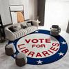 Round Decorative Area Rug for Living Room Boho Style Blue White Mat Vote For Libraries Theme Reading Room Floor Carpet Accent Ci