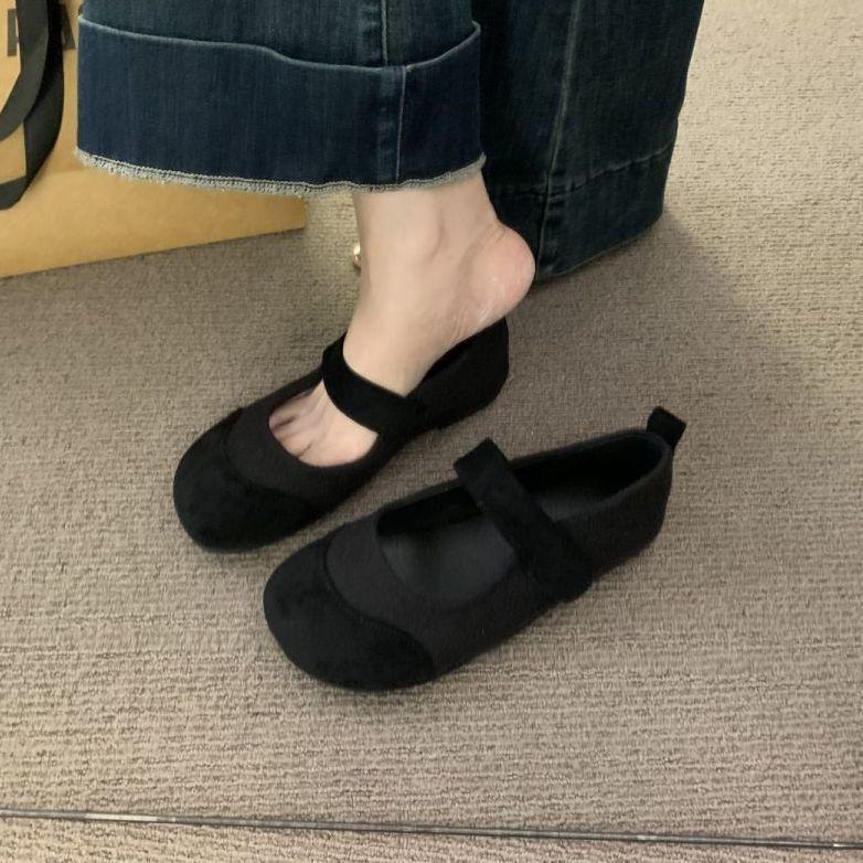 

Gray Nizi round head small fragrance light mouth flat-soled single shoes women s 2025 autumn and winter new soft-soled skirt Mary Jane shoes 40 чёрный