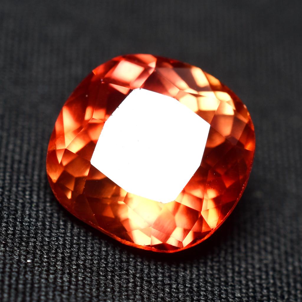 Natural Orange Sapphire Loose Gemstone 8.15 Ct Square Cut September Birthstone for Gem Collections