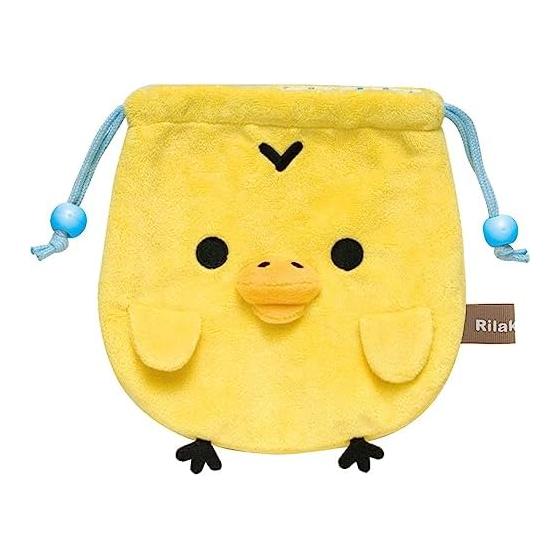 San-X Rilakkuma Plush Drawstring Purse Kiiroitori CA44603 H16.5 x W16 x D3cm