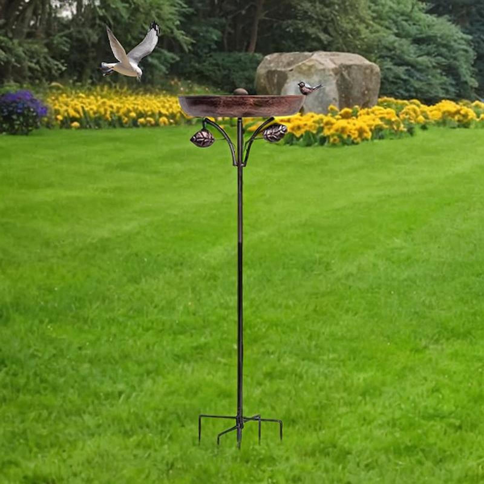 

Metal Bird Bath Bowl Freestanding Birdbath Garden Decor Stake, Decorative Bird Feeder Feeder Bowl for Outdoor Lawn Garden бронзовый