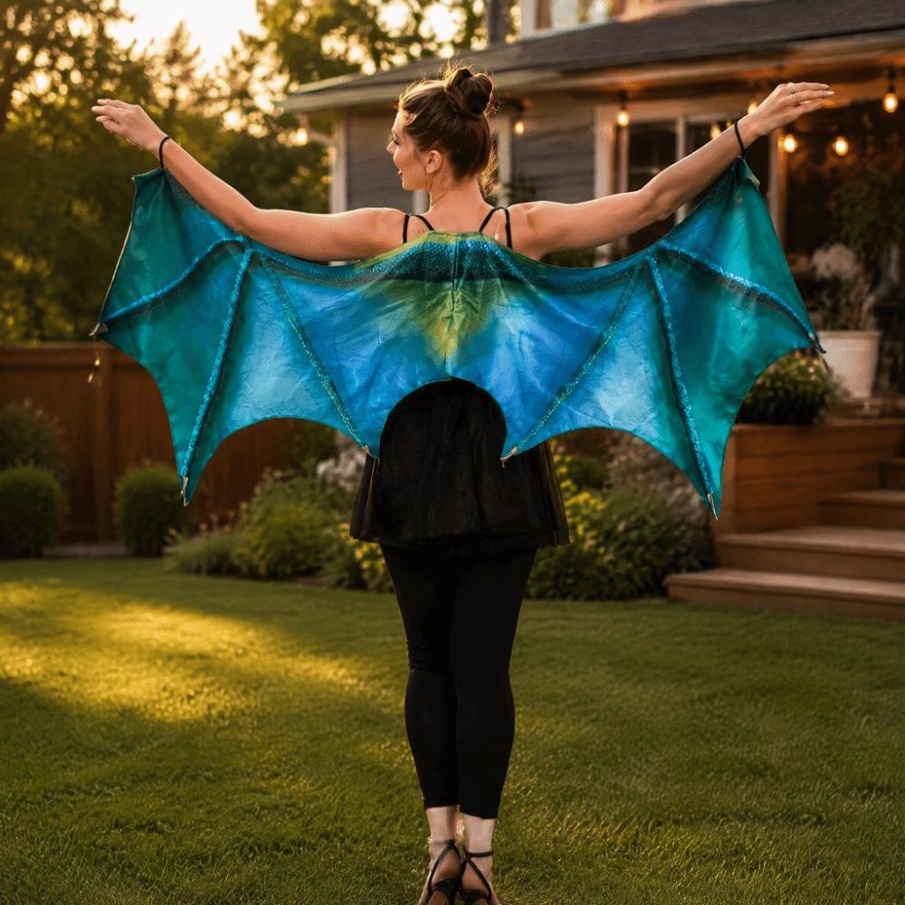 Foldable Bat Wing Cloak Elastic Band Cosplay Wing Costume Practical Dragon Wing Cape Carnival