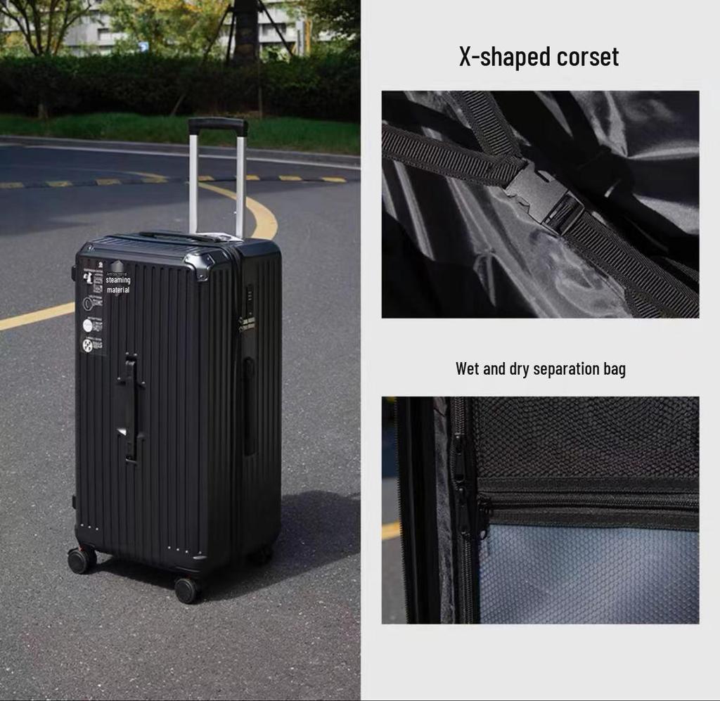 Extra Large Capacity Five-Wheel Antibacterial Suitcase with Brake Wheel and Password Lock