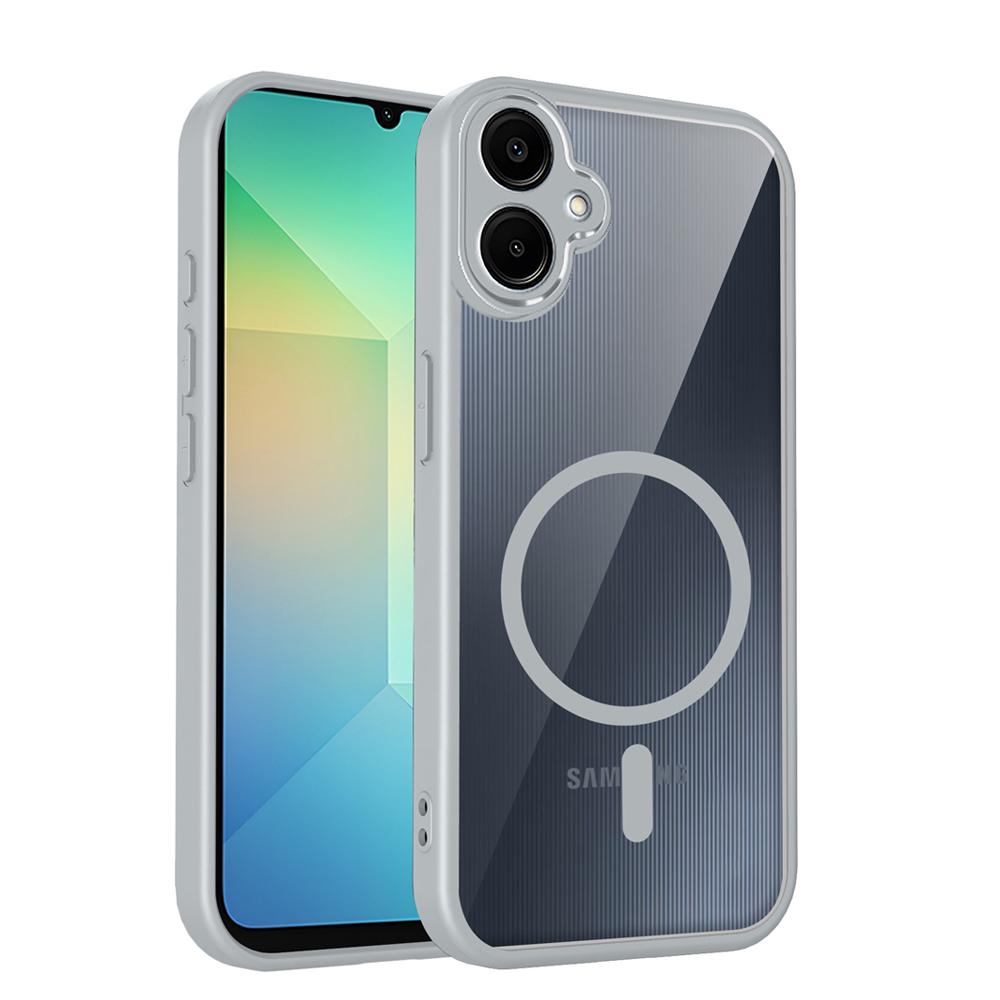 KEYSION Transparent Magnetic Phone Case for Samsung A07 5G A06 Silicone+PC HD Clear Shockproof Back Cover for Galaxy A06 A07 5G