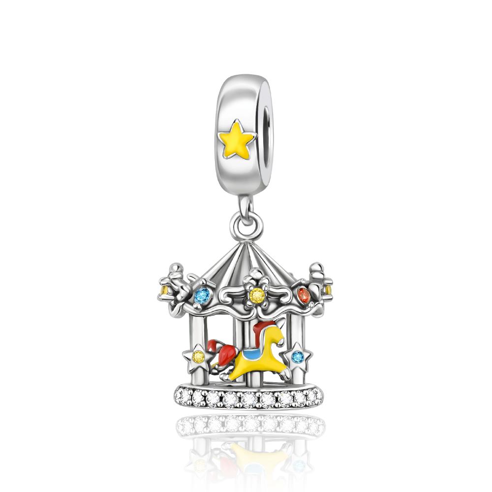 Copper Amusement Park Clown Carousel Pirate Ship Charms Pendant Fit Original Charm Bracelets Women Diy Jewelry Gift