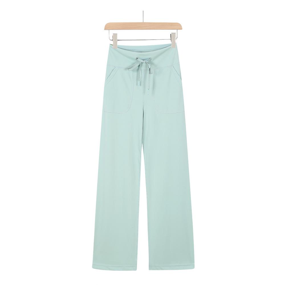 Lulu-Inspired High Waist Yoga Pants - Drawstring Straight Leg with Loose Drape for Casual Sports