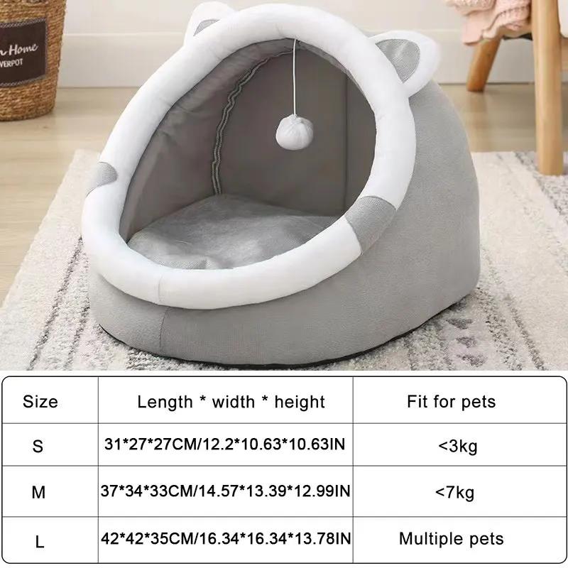 Bed Cats Warm Cat Kennel Winter Dog Kennel All-season Universal Removable and Washable Semi-enclosed Cat Beds Beds and Furniture
