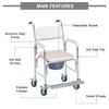 Premium Aluminum Alloy Commode Chair Household Elderly Disabled Person Toilet Chair Nursing Care Shower Chair