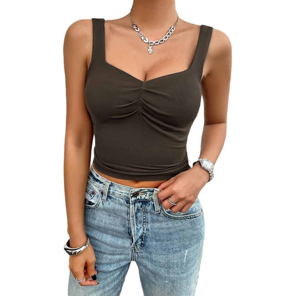 Square Neck Sleeveless Summer Crop Top White Women Black Casual Basic T Shirt Off Shoulder Cami Sexy Backless Tank Top