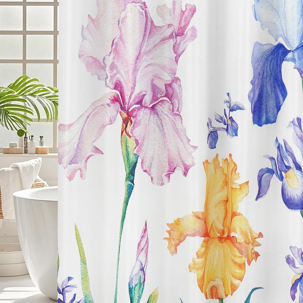 Winter Forest Green Pine Tree Shower Curtain, Winter Nature Scene Xmas Holiday Shower Curtain,Snow Forest Snowy Shower Curtain