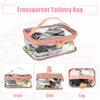 VOCOSTE Clear Makeup for Available in Black and Cherry Blossom Bag, Waterproof, Transparent, Travel, 2-Pack,