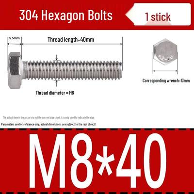304 Stainless Steel Hex Head Bolt