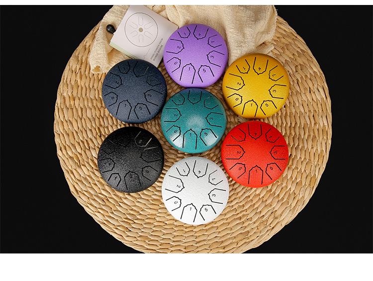 4-inch Mini Ethereal Steel Tongue Drum - 8-tone, Worry-Relief Percussion Instrument for Kids, Portable and Empty Drum Design