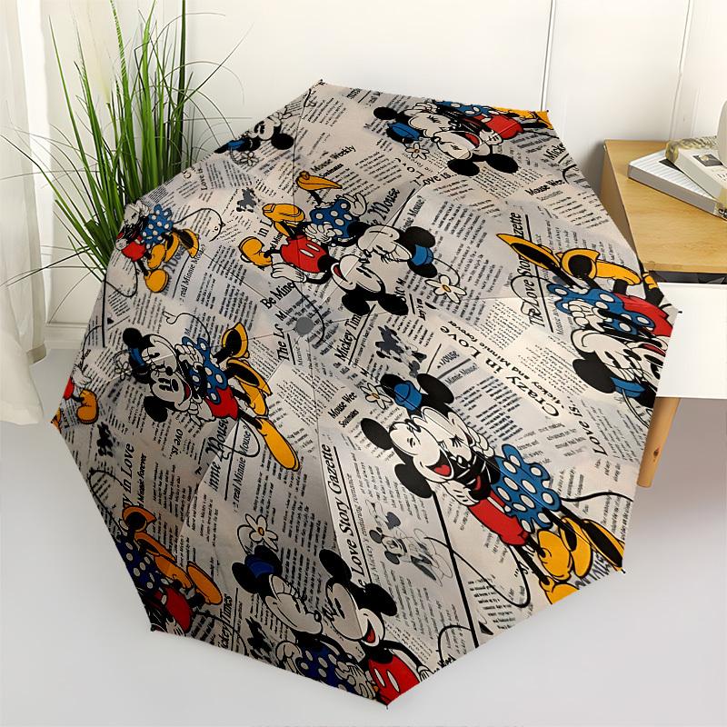 

Mickey Mouse, Valentine s Day Themed Automatic Opening and Closing Umbrella, Brightly Colored 8-rib Portable Umbrella, Suitable for Men and