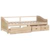 Daybed 3 Seater with Drawers Solid Pine Wood 90x200 Cm