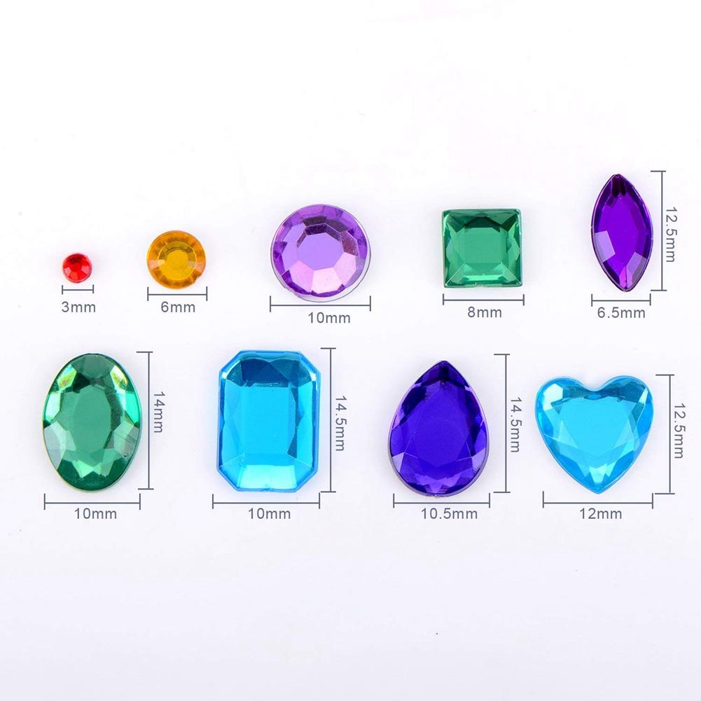 ABBY-Self-Adhesive Rhinestone Sticker Bling Craft Jewels Crystal Gem Stickers, Assorted Size, 10 Sheets (Multicolor 3)
