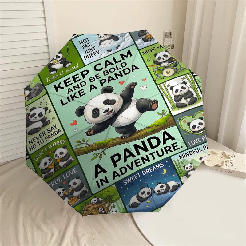 

1PC Panda Adventure Umbrella-8-Rib Reinforced Portable Folding Travel Suitable for All Seasons Outdoor Daily Use Is an Ideal Choice -K0362