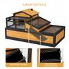 Wooden Tortoise House with Balcony, Tray, Roof, for Indoor and Outdoor, Yellow
