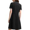 Fila Heritage Logo Short Sleeve Dress Women Dresses Black F11W538309F-BK