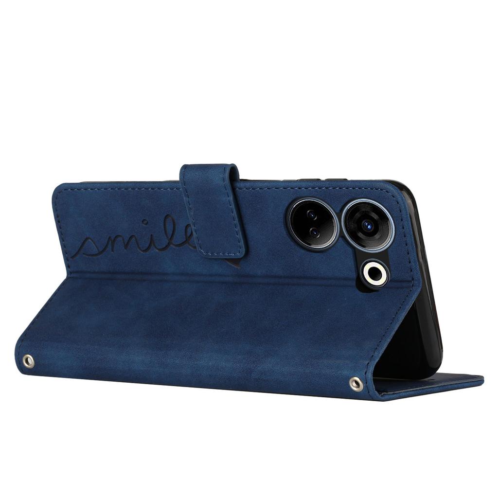 For TECNO Camon 20 4G/20 Pro 4G Leather Phone Case Stand Skin-Touch Imprinted Heart Wallet Cover