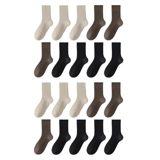 Damen Einfarbige Wadenlange Socken Herbst Gemütlich Weich Flauschig Crew-Socken Thermisch Warm Winter Dicke Stiefelsocken für Kaltes Wetter