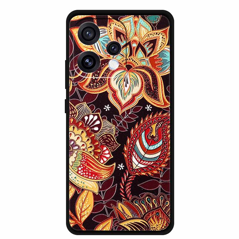 3D Emboss Case For Oppo Reno15 5G Phone Case Reno 15 Coque Flowers Silicone Soft Back Cover For Oppo Reno 15C 5G 2025 Case Funda