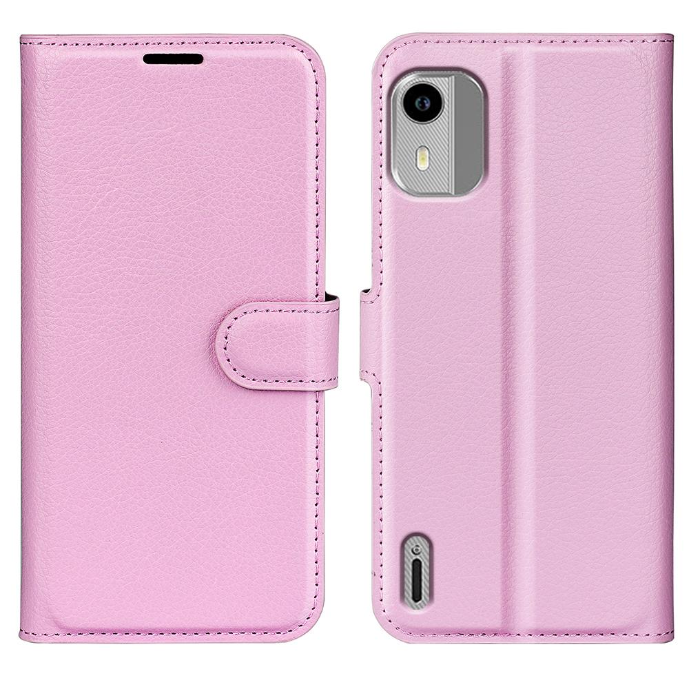 For Nokia C12 4G/C12 Pro/C12 Plus Wallet Litchi Texture Phone Case Anti-Scratch Stand PU Leather Protective Cover