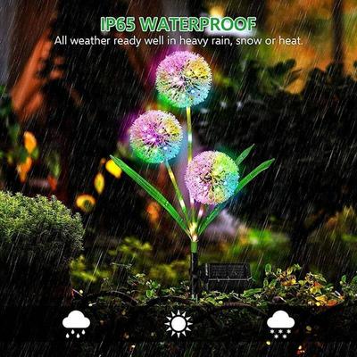 1PC 3 Head Dandelion Flower Solar Led Light Outdoor Garden Lawn Lamps For Garden Street Lawn Stakes Fairy Lamps Yard