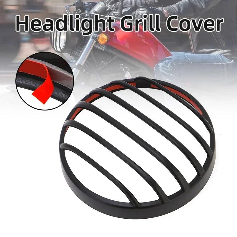 For Honda Rebel CMX 300 2017-2025 Black Motorcycle Headlight Grill Cover Front Lamp Guard Retro Head Light Decorative ABS