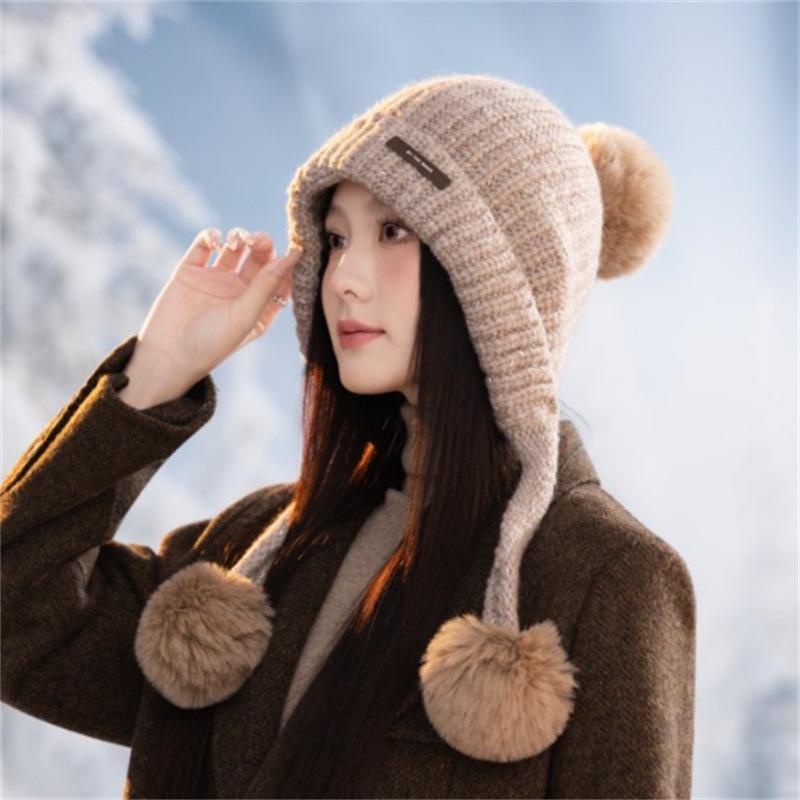 Beanie Hat with Earflap, Stretchy Acrylic Fabric, Adjustable Cap, and Storage Pocket, Hand Wash or Dry Clean