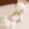New Spring and Summer Cartoon Pocket Traction Dog Vest Waffle Breathable Cool Two-legged Pet Dog Clothes