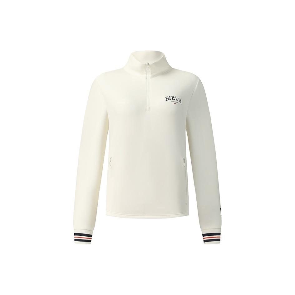 FILA Tennis Fashion Simple Casual Sports Tennis Style Versatile Comfortable Loose Half-Zip Knit Pullover Sweatshirt Women sweatshirt A11W543222FWT