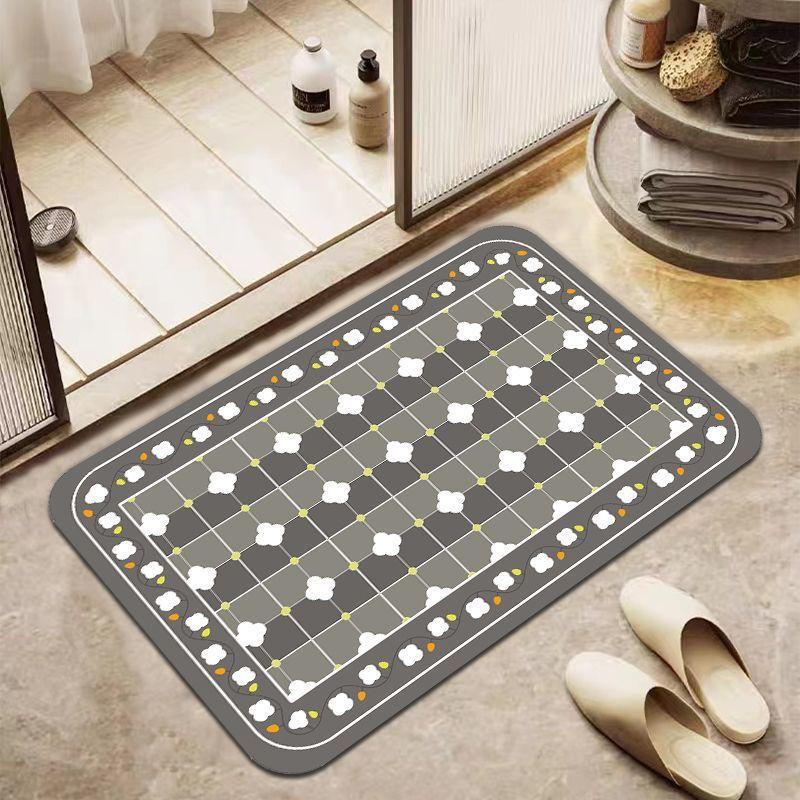 

Впитывающий коврик для ванной комнаты, милый мультяшный коврик для двери ванной комнаты, быстросохнущая диатомовая грязь, которую можно резать, коврик для ног специальной формы 60 * 90CM [Short Velvet Crystal Velvet]