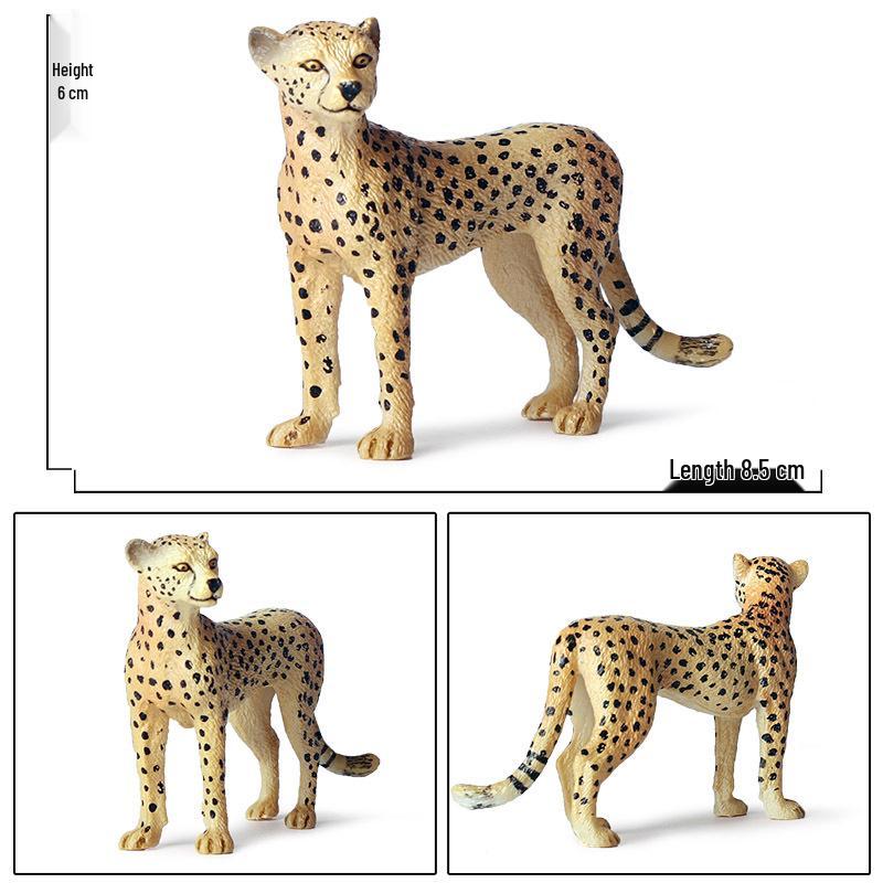 Wild Animal Figurine Set: Jaguar, Cheetah, African Leopard for Kids