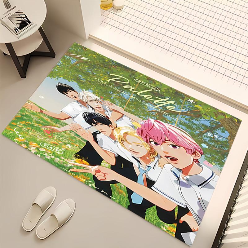 1pc Kpopo Plave Print Area Rug - Soft, Washable Non-Slip Indoor Mat, Living Room, Home Office Decorative Rug,Office Decorative