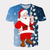Neutral Santa Claus 3D printed T-shirt men's casual short sleeved top T-shirt fun street wear fashionable fun Christmas T-shirt
