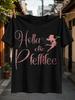 Holla Die Pfefferfee Pinker Glitzer-Stil Gerunisex Schriftzug Mit Fliegender Fee Und Grünspitzigem Zauberstab Unisex Alle T-Shirts