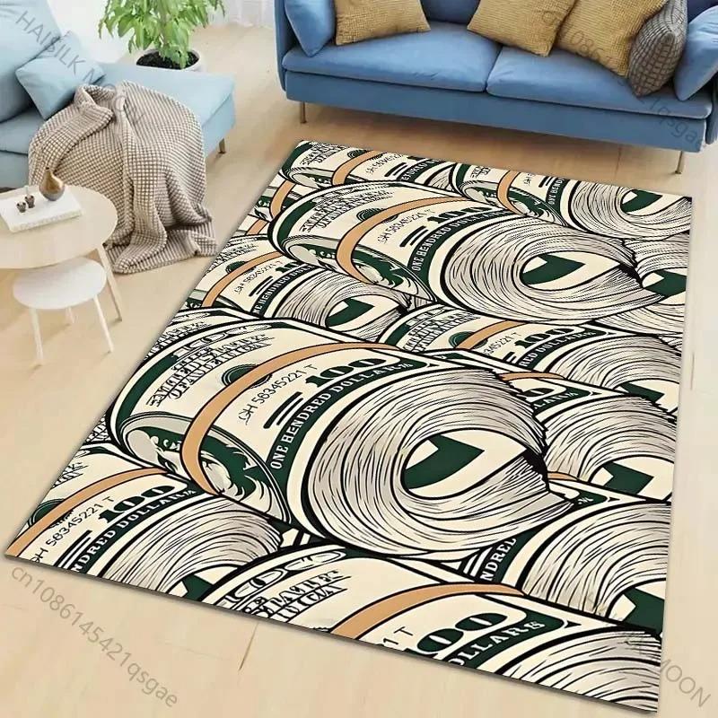 Dollar Bill Pattern Carpet Mat Rug Home Decoration Cartoon Money Print Teen Room Living Room Floor Mat Rugs for Bedroom