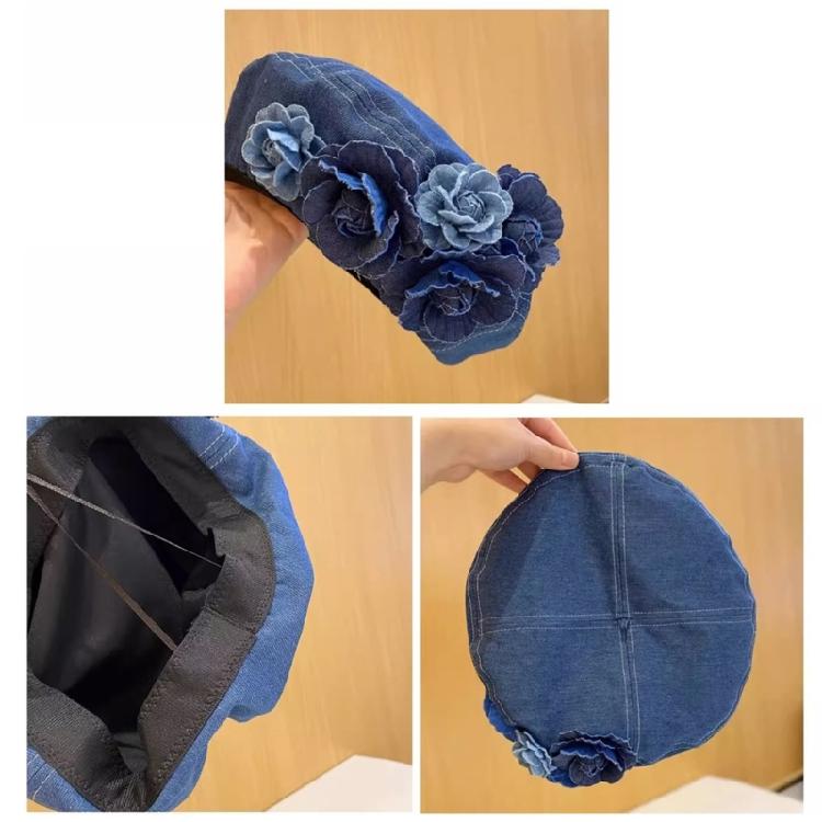 Novelty Stylish Cabbie Hat for Men Women Hat Denims Vintage Cabbie Caps Unisex Headwear Autumn Winter Hat for Daily Wear