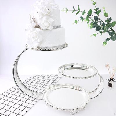 Suporte de bolo de metal de 3 camadas, prato de frutas, sobremesa, mesa de exposição para celebração de bancada
