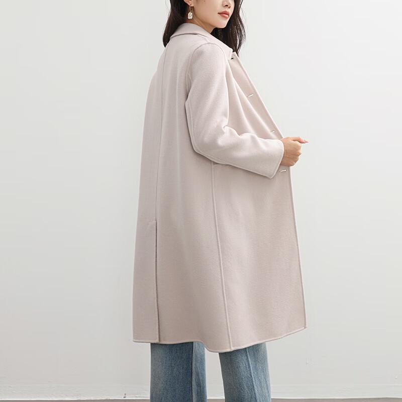 Fanzhen 100% Wool Mid-length Double-sided Wool Coat for Women
