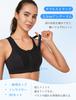 Yvette Sports High Integrated Layered Size Black Women's Bra, Non-Slip, Front-Opening, Support, Cup, Cloth, Quick-Drying Mesh, Running, Gym, M,