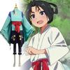 Stilvolle Cosplay-Kleidung mit grünen und roten Sets, perfekt für Anime- und Spieleveranstaltungen