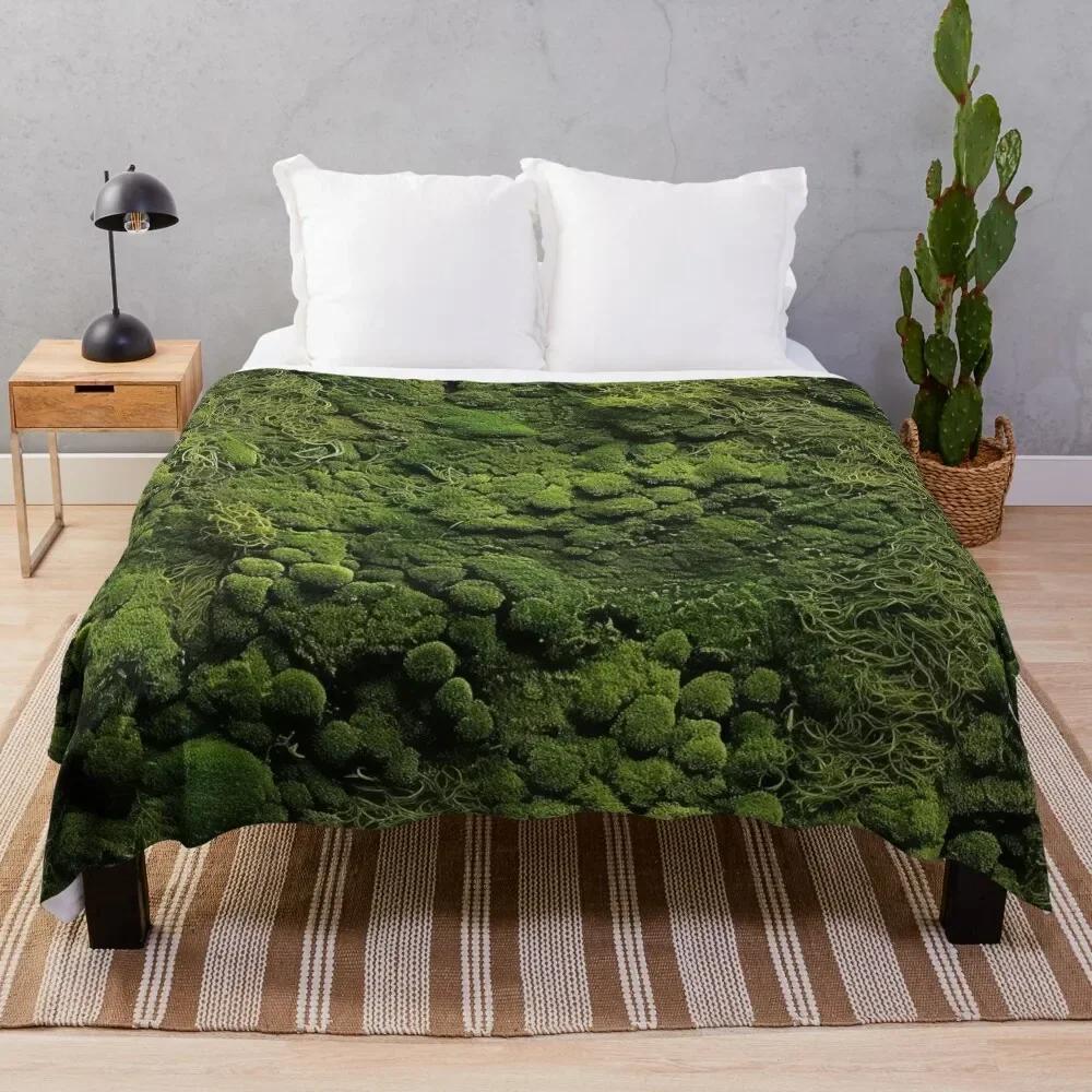Moss Pattern: Natural Freshness Throw Blanket Moving Luxury Comforter Decorative Sofa Blankets Size: 75*100cm, Weight: 230 GSM