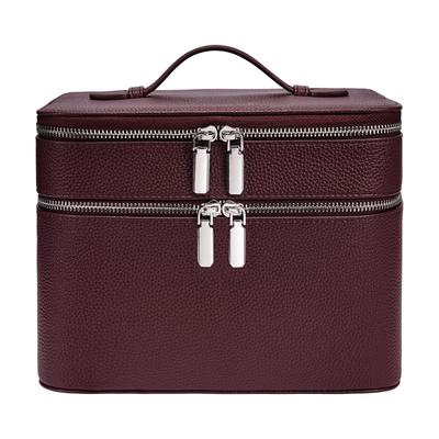 Portable Double-Layer Makeup and Skincare Storage Bag with Multi-Compartments