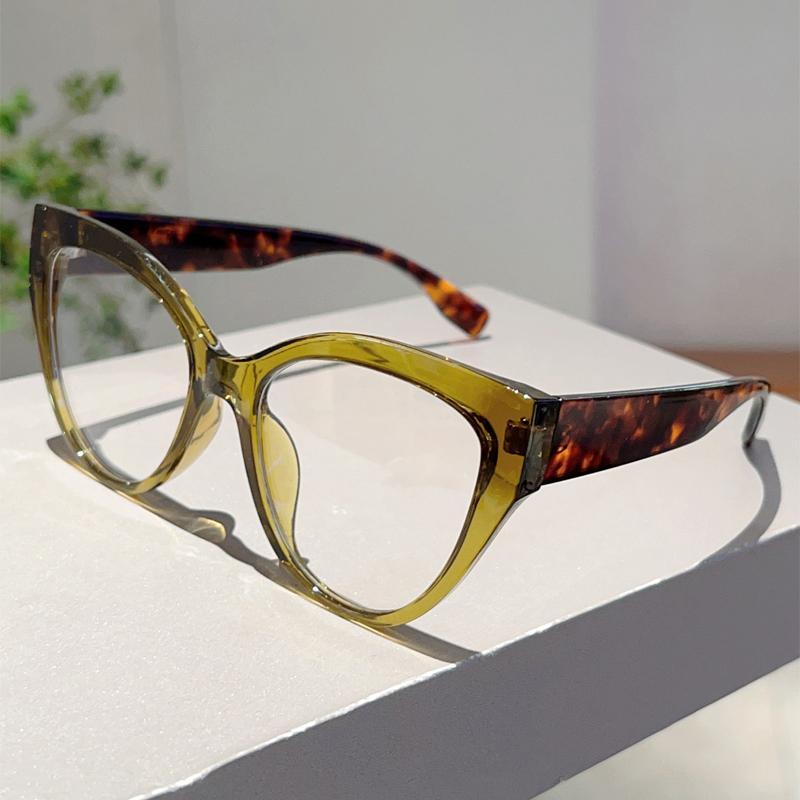 Oversized Cat Eye Glasses Women  New Fashion Vintage Optical Frames Trendy Stylish Design Non-prescription Eyeglasses