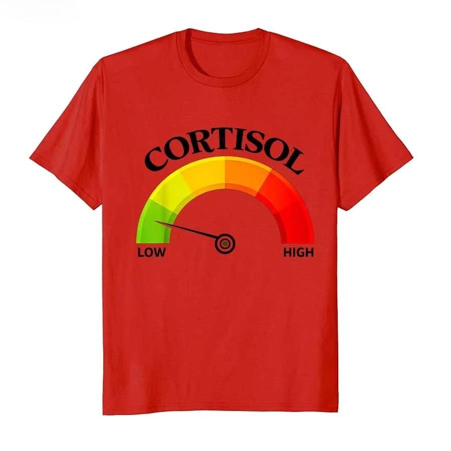 Retro Funny Low Cortisol Levels V Meme Tshirt for Unisex Women Summer Fashion Cotton T Shirts Short Sleeve Tops