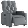 Vidaxl Electric Recliner Armchair, Grey, Upholstered with Faux Leather