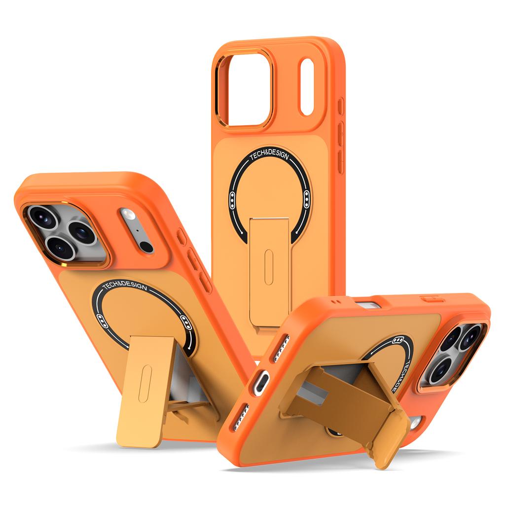 For iPhone 17 Pro Max Case Compatible with MagSafe Foldable Kickstand Shockproof TPU + PC Phone Back Cover